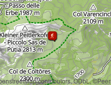 Karte: Wanderung von Picedac zur Antersasc Alm