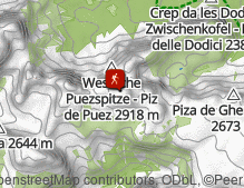 Karte: Wanderung vom Col Pradat zur östlichen Puezspitze